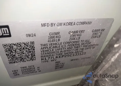 2025 Chevrolet Trax Fwd Activ from USA, damaged, VIN KL77LKEP2SC133123